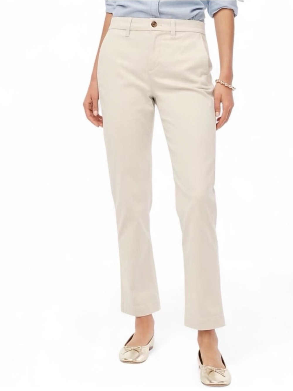 J. Crew High-rise Girlfriend Chino Pants Size 8 White